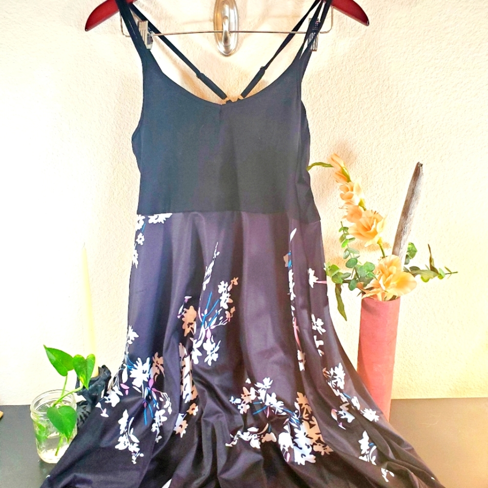 Mid length black strappy dress, xl, from Amazon